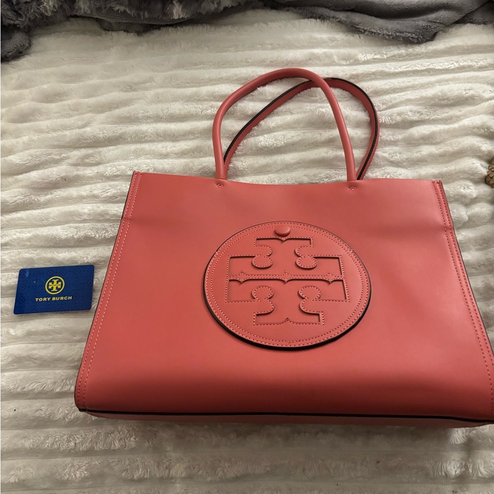 Tory Burch Coral Leather Tote